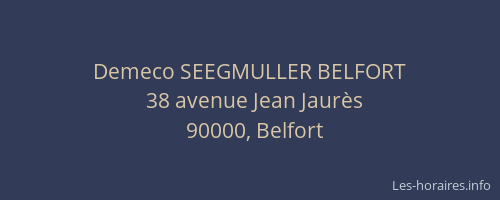 Demeco SEEGMULLER BELFORT