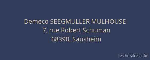 Demeco SEEGMULLER MULHOUSE
