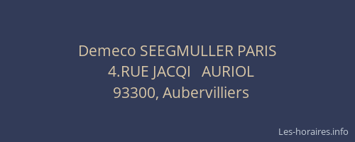 Demeco SEEGMULLER PARIS