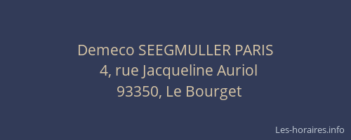 Demeco SEEGMULLER PARIS