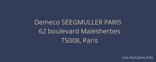 Demeco SEEGMULLER PARIS