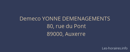 Demeco YONNE DEMENAGEMENTS