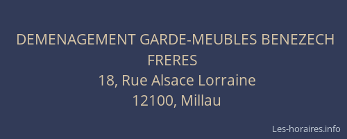 DEMENAGEMENT GARDE-MEUBLES BENEZECH FRERES