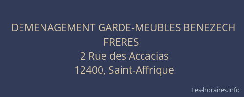 DEMENAGEMENT GARDE-MEUBLES BENEZECH FRERES