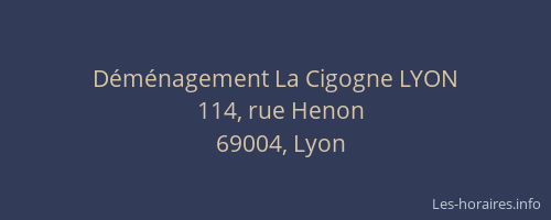 Déménagement La Cigogne LYON