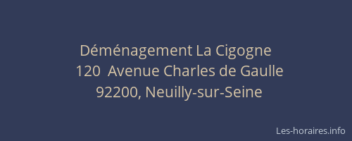 Déménagement La Cigogne