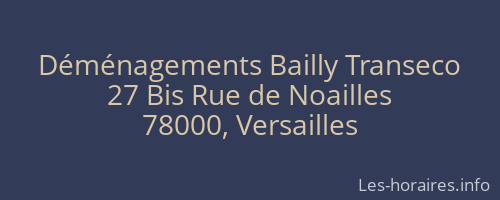 Déménagements Bailly Transeco