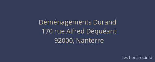 Déménagements Durand