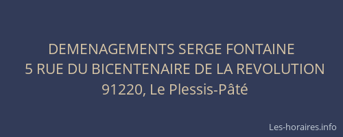 DEMENAGEMENTS SERGE FONTAINE
