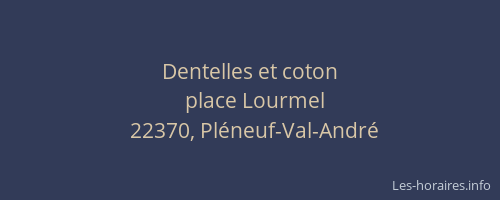 Dentelles et coton