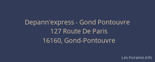 Depann'express - Gond Pontouvre