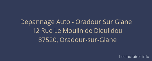 Depannage Auto - Oradour Sur Glane