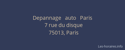 Depannage   auto   Paris