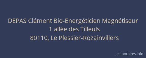 DEPAS Clément Bio-Energéticien Magnétiseur