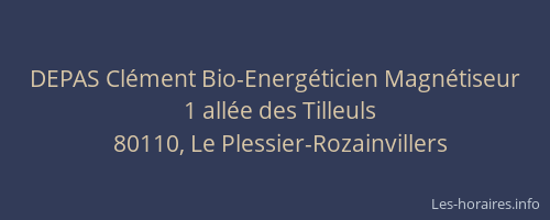DEPAS Cl&eacute;ment Bio-Energ&eacute;ticien Magn&eacute;tiseur