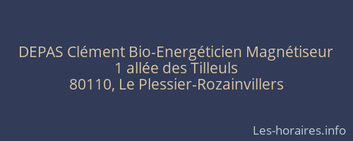 DEPAS Clément Bio-Energéticien Magnétiseur
