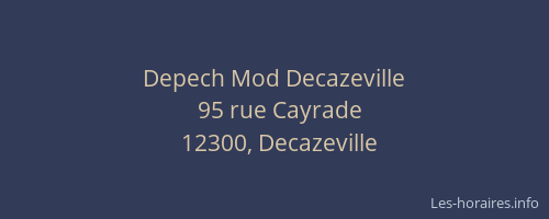 Depech Mod Decazeville