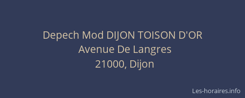 Depech Mod DIJON TOISON D'OR