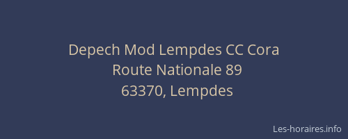 Depech Mod Lempdes CC Cora
