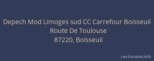 Depech Mod Limoges sud CC Carrefour Boisseuil