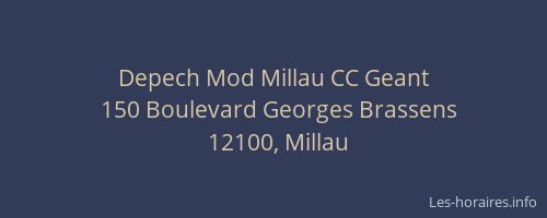 Depech Mod Millau CC Geant