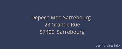 Depech Mod Sarrebourg