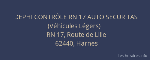 DEPHI CONTR&Ocirc;LE RN 17 AUTO SECURITAS (V&eacute;hicules L&eacute;gers)