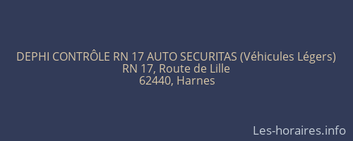DEPHI CONTRÔLE RN 17 AUTO SECURITAS (Véhicules Légers)