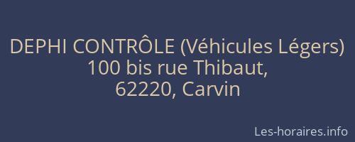 DEPHI CONTRÔLE (Véhicules Légers)