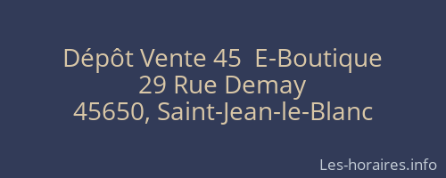 Dépôt Vente 45  E-Boutique