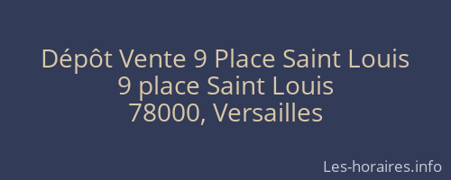 Dépôt Vente 9 Place Saint Louis
