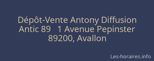 Dépôt-Vente Antony Diffusion