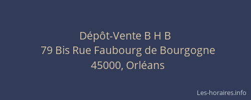 Dépôt-Vente B H B