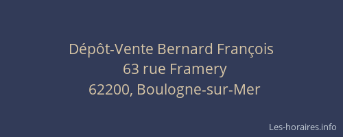 Dépôt-Vente Bernard François