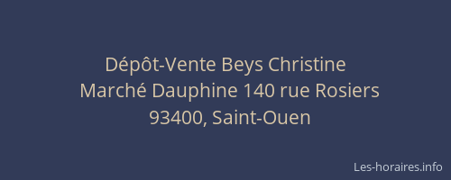 Dépôt-Vente Beys Christine