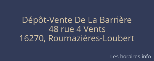 Dépôt-Vente De La Barrière