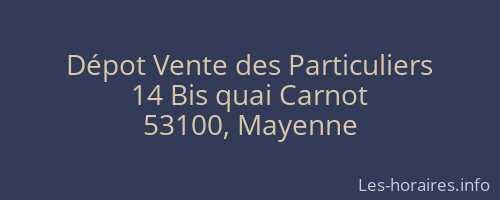 Dépot Vente des Particuliers