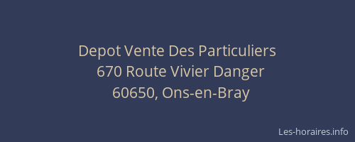 Depot Vente Des Particuliers