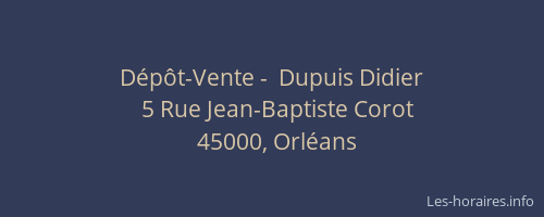 Dépôt-Vente -  Dupuis Didier