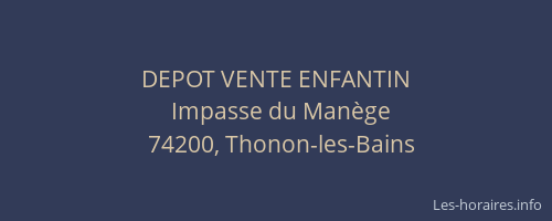 DEPOT VENTE ENFANTIN