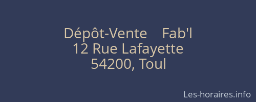Dépôt-Vente    Fab'l