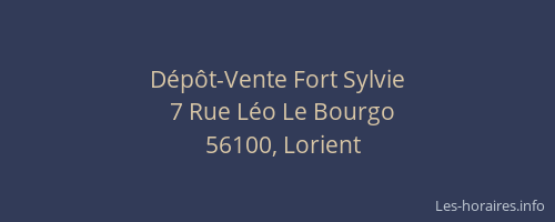 Dépôt-Vente Fort Sylvie