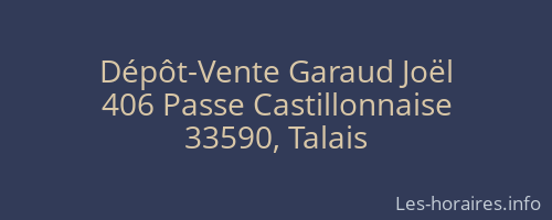 Dépôt-Vente Garaud Joël