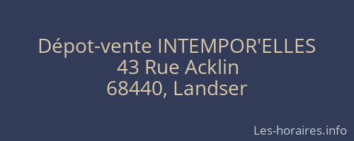 Dépot-vente INTEMPOR'ELLES