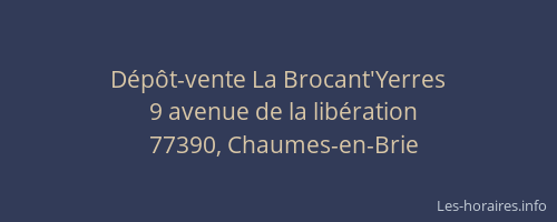 Dépôt-vente La Brocant'Yerres