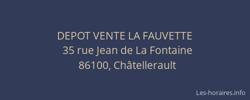 DEPOT VENTE LA FAUVETTE