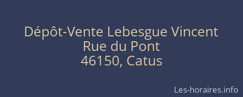 Dépôt-Vente Lebesgue Vincent