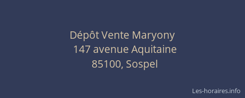 Dépôt Vente Maryony