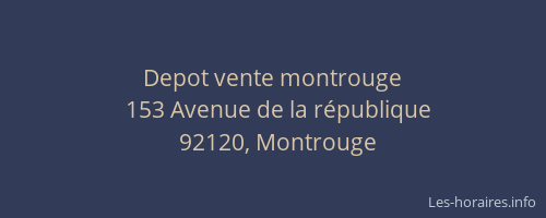 Depot vente montrouge