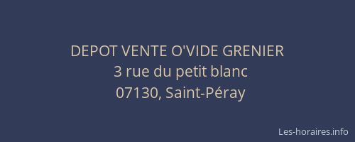 DEPOT VENTE O'VIDE GRENIER